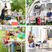 Weisshorn Folding Camping Table 60CM Adjustable Portable Outdoor Picnic Desk