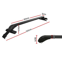 Universal Car Roof Racks Pod Aluminium Cross Bars Clamps Lockable 90cm Black