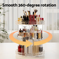 Embellir Makeup Case Acrylic Rotating Cosmetic Organizer Storage Display Holder