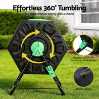 Gardeon Compost Bin 65L Composter Tumbler Rotating Outdoor With Sliding Door
