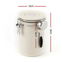 5-Star Chef 1.8L Stainless Steel Coffee Bean Storage Container Coffee Canister