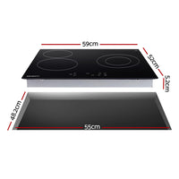 Electric Ceramic Cooktop 60cm Kitchen Cooker 4 Burner Hob Touch Control 5200W