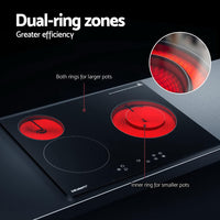 Electric Ceramic Cooktop 60cm Kitchen Cooker 4 Burner Hob Touch Control 5200W