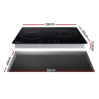 Devanti Electric Ceramic Cooktop 60cm Kitchen Cooker 4 Burner Hob Touch Control 5200W