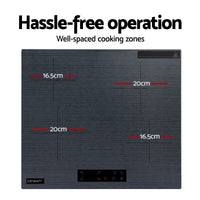 Devanti Electric Ceramic Cooktop 60cm Touch Control Grey