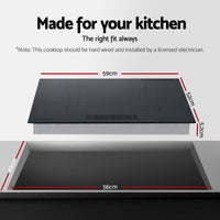 Devanti Electric Ceramic Cooktop 60cm Touch Control Grey