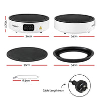 Devanti Ceramic Cooktop Electric Hot Plate Countertop Grill Cooker White