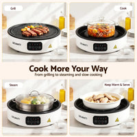 Devanti Ceramic Cooktop Electric Hot Plate Countertop Grill Cooker White