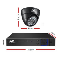 UL-TECH 1080P Security Camera System 8CH DVR with 8 CCTV Dome Cameras