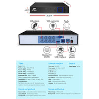 UL-TECH 1080P Security Camera System 8CH DVR with 8 CCTV Square Cameras