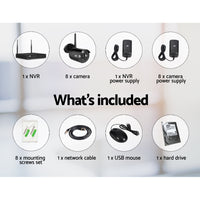 UL-tech Wireless CCTV Security System 8CH NVR 3MP 8 Bullet Cameras 2TB