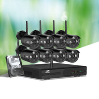 Wireless CCTV Security System 8CH NVR 3MP 8 Bullet Cameras 2TB