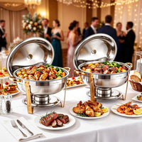 5-Star Chef 5L Chafing Dish Set 2-Pack, Food Warmer Catering Server Buffet