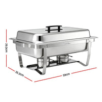 5-Star Chef Chafing Dish 7.5L 3-Pan Buffet Warmer Food Warmer Catering Server
