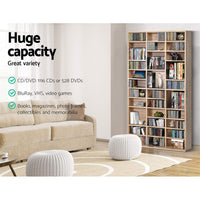 Artiss Bookshelf CD Storage Rack - BERT Oak