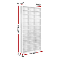 Artiss Bookshelf CD Storage Rack - BERT White