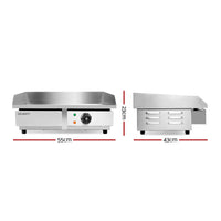 Commercial Electric Griddle 55cm BBQ Grill Plate 3000W