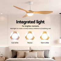 Devanti 52'' Ceiling Fan DC Motor w/Light w/Remote - Wood