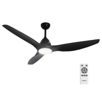 Devanti 64 Inch Ceiling Fan DC Motor w/Light w/Remote - Black