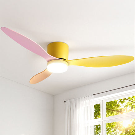 Devanti 52'' Ceiling Fan 3 Blades DC Motor w/Light w/Remote Yellow Pink Orange