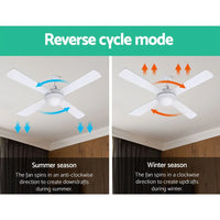 Devanti 52'' Ceiling Fan DC Motor w/Light w/Remote - White