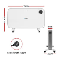 Electric Convection Heater Panel White 2000W