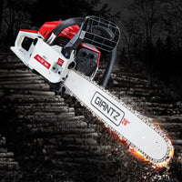 Giantz Chainsaw Petrol 58CC 20" Bar Commercial E-Start Pruning Chain Saw White
