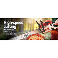 Giantz Chainsaw Petrol 62CC 20" Bar Commercial E-Start Pruning Chain Saw Spark Plug