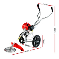 62cc Petrol Brush Cutter Whipper Saw Trimmer 2 Stroke 3-in-1 Wheel