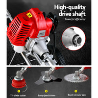 62cc Petrol Brush Cutter Whipper Saw Trimmer 2 Stroke 3-in-1 Wheel