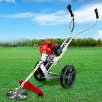 62cc Petrol Brush Cutter Whipper Saw Trimmer 2 Stroke 3-in-1 Wheel