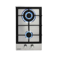 Devanti Gas Cooktop 30cm 2 Burner Silver