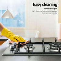 Devanti Gas Cooktop 30cm 2 Burner Silver