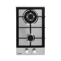 Devanti Gas Cooktop 30cm 2 Burner Silver