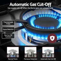 Devanti 90cm Gas Cooktop 5 Burner LPG NG Stainless Steel Hob Silver