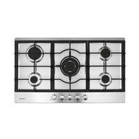 Devanti 90cm Gas Cooktop 5 Burner LPG NG Stainless Steel Hob Silver