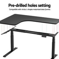 Standing Desk Top L-shape Black 160CM