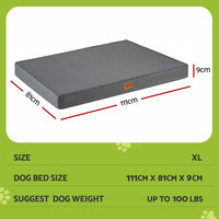 i.Pet Dog Bed XL Water-resistant Egg Crate Foam Orthopedic Pet Mat Grey