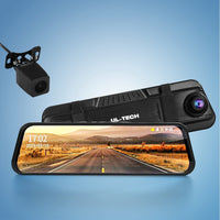 Dash Camera 1080P 9.66" Front and Rear View Cam Car DVR Reverse Recorder