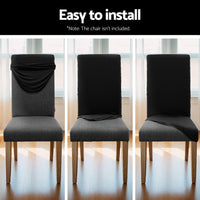 Dining Chair Covers 4x Slipcovers Spandex Stretch Banquet Wedding Black