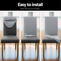 Dining Chair Covers 4x Slipcovers Spandex Stretch Banquet Wedding Grey