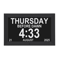 Artiss 10" Digital Day Clock Alarm Calendar Dementia Date Week Desk Clocks Black