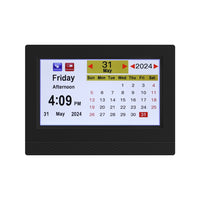 7" Digital Day Clock Calendar Alarm Black