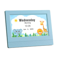 Artiss 7" Digital Day Clock Calendar Alarm LCD Children Sleep Trainer Clocks Blue