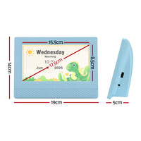 Artiss 7" Digital Day Clock Calendar Alarm LCD Children Sleep Trainer Clocks Blue