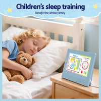 Artiss 7" Digital Day Clock Calendar Alarm LCD Children Sleep Trainer Clocks Blue
