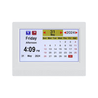 7" Digital Day Clock Calendar Alarm White