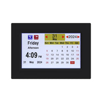 8" Digital Day Clock Calendar Alarm Black