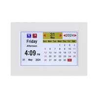 8" Digital Day Clock Calendar Alarm White