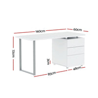 Computer Desk Drawer White 140CM